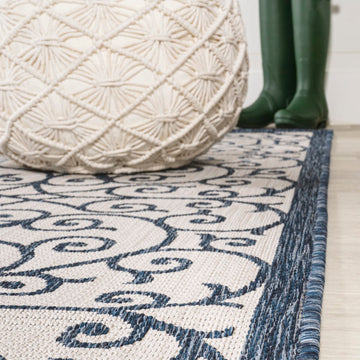 Madrid Vintage Filigree Textured Weave Indoor/outdoor Area Rug